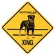 Xing Sign Rottweiler Plastic 10.5 x 10.5 inches