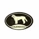 Euro Style Oval Dog Decal Goldendoodle