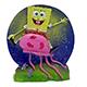 Sponge Bob on Jelly Aquarium Ornament