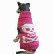 Handmade Dog Sweater Wool Skull Pink Medium