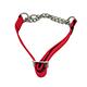 Check Choke 17-24 Red Flat Nylon and Chain Dog Collar