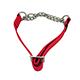 Check Choke 14-20 Red Flat Nylon and Chain Dog Collar