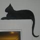 Silhouette Cat Resting Door or Window Frame Ornament