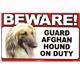 Sign Guard Afghan On Duty 8 x 4.75 inch Laminated Cardstock