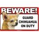 Sign Guard Chihuahua Apple On Duty 8 x 4.75 inch Laminated