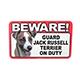 Sign Guard Jack Russell On Duty 8 x 4.75 inch Laminated