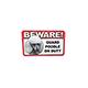 Sign Guard Poodle White On Duty 8 x 4.75 inch Laminated