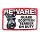 Sign Guard Scottish Terrier On Duty 8 x 4.75 inch Laminated