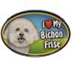Dog Breed Image Magnet Oval Bichon Frise