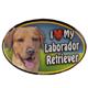Dog Breed Image Magnet Oval Laborador Yellow