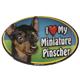 Dog Breed Image Magnet Oval Minature Pinscher