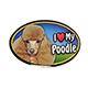 Dog Breed Image Magnet Oval Poodle Toy