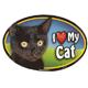 Cat Image Magnet Oval Black Cat