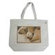 Lupine Natural Fiber Shopping Tote Bag with Puppies