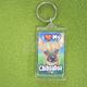 Plastic Keyring Chihuahua Tan
