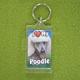 Plastic Keyring White Poodle