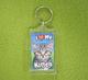 Plastic Keyring Kitten Tabby Dark