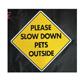 Slow Down For Pets Sign 12 x 12 inches Aluminum