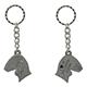 Pewter Key Chain I Love My Bedlington Terrier