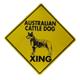 Sign Australian Cattle Dog Xing 12 x 12 inch Aluminum