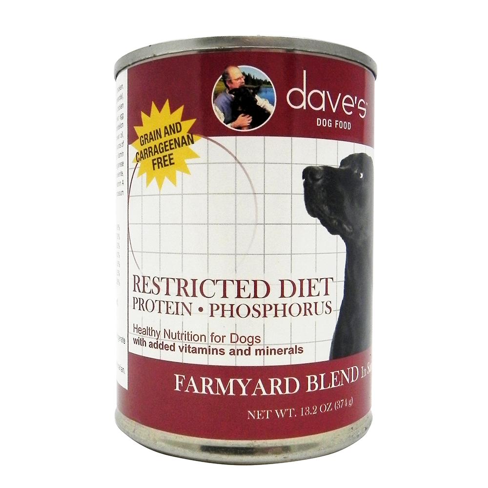 Daves Restricted Diet ProteinPhosphorus Chicken 13oz case Dog Food