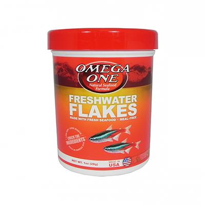 Omega One Freshwater Flakes Fish Food 1 ounce Click for larger image