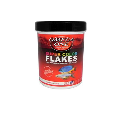 Omega One Super Color Flakes Fish Food 1 ounce Click for larger image