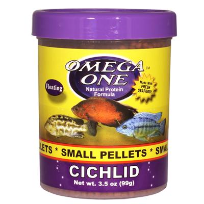 Omega One Small Floating Cichlid Pellets Fish Food 3.5-oz Click for larger image