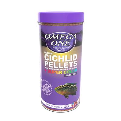 Omega One Medium Floating Cichlid Pellets Fish Food 6.5-oz Click for larger image Omega One Medium Floating Cichlid Pellets Fish Food 6.5-oz Click for larger image