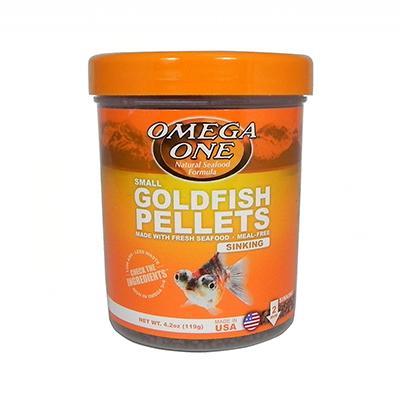Omega One Small Sinking Goldfish Pellets Fish Food 4.2-oz Click for larger image Omega One Small Sinking Goldfish Pellets Fish Food 4.2-oz Click for larger image