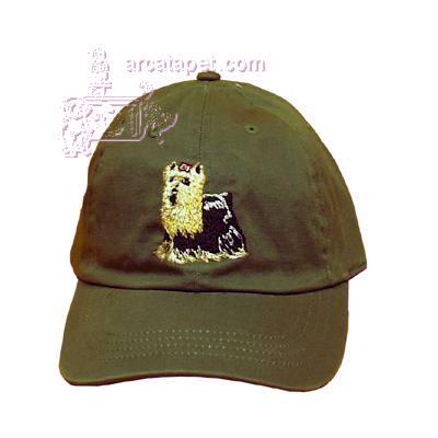Cap 100% Cotton with Embroidered Yorkshire Terrier Cap 100% Cotton with Embroidered Yorkshire Terrier
