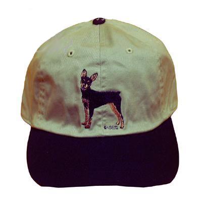 Cap 100% Cotton with Embroidered Minature Pinscher Cap 100% Cotton with Embroidered Minature Pinscher