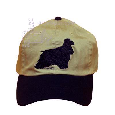 Cap 100% Cotton with Embroidered Cocker Spaniel Black Cap 100% Cotton with Embroidered Cocker Spaniel Black