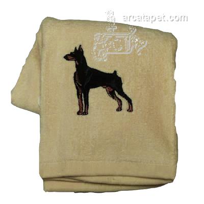 Cotton Terry Cloth Dog Hand Towel with Embroidered Doberman Cotton Terry Cloth Dog Hand Towel with Embroidered Doberman