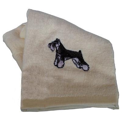 Cotton Terry Cloth Dog Hand Towel with Embroidered Schnauzer Cotton Terry Cloth Dog Hand Towel with Embroidered Schnauzer