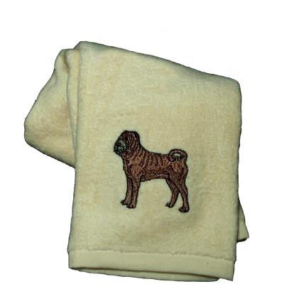 Cotton Terry Cloth Dog Hand Towel with Embroidered Sharpei Cotton Terry Cloth Dog Hand Towel with Embroidered Sharpei