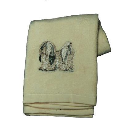Cotton Terry Cloth Dog Hand Towel w/Embroidered Lhasa Apso Cotton Terry Cloth Dog Hand Towel w/Embroidered Lhasa Apso