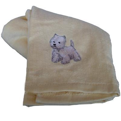 Cotton Terry Cloth Dog Hand Towel with Embroidered Westie Cotton Terry Cloth Dog Hand Towel with Embroidered Westie