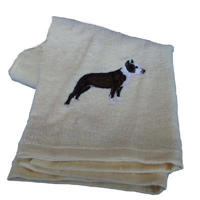 Cotton Terry Cloth Dog Hand Towel with Embroidered Pit Bull Cotton Terry Cloth Dog Hand Towel with Embroidered Pit Bull