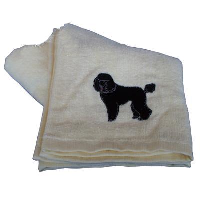 Cotton Terry Cloth Dog Hand Towel w/Embroidered Poodle Black Cotton Terry Cloth Dog Hand Towel w/Embroidered Poodle Black