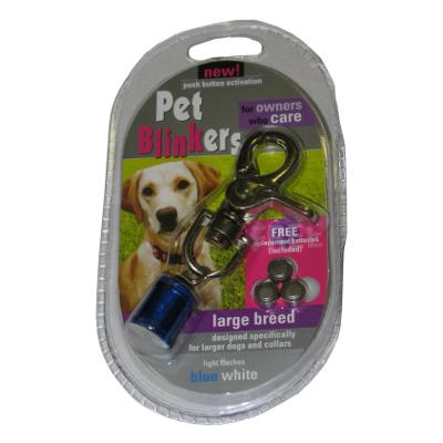 Flashing LED Pet Blinker Blue and White for Large Breeds Flashing LED Pet Blinker Blue and White for Large Breeds
