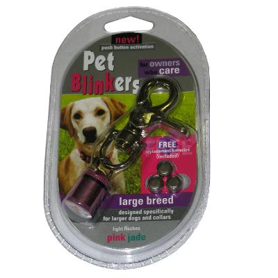 Flashing LED Pet Blinker Pink and Jade for Large Breeds Flashing LED Pet Blinker Pink and Jade for Large Breeds