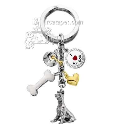 Key Chain Doberman with 5 Charms Key Chain Doberman with 5 Charms