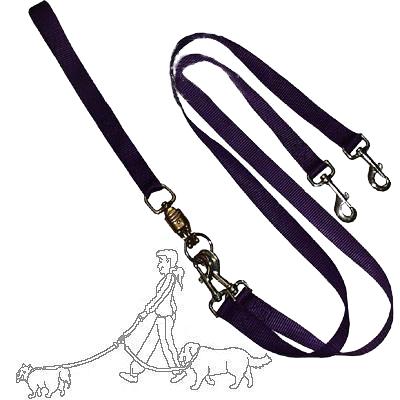 Pet Walker-Plus Nylon Leash 2-Dog Purple Large Pet Walker-Plus Nylon Leash 2-Dog Purple Large