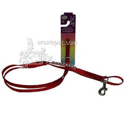 Nylon Jeweled Lil' Dog (and Cat) Red Leash 4 foot Nylon Jeweled Lil' Dog (and Cat) Red Leash 4 foot