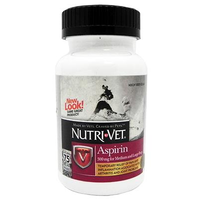 Nutri-Vet K9 Aspirin 75 Count 300 mg for Large Dogs Click for larger image