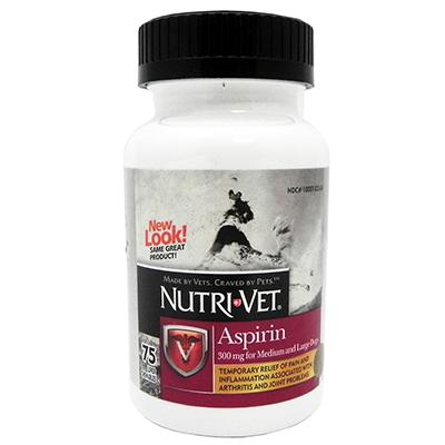 Nutri-Vet K9 Aspirin 75 Count 300 mg for Large Dogs Click for larger image Nutri-Vet K9 Aspirin 75 Count 300 mg for Large Dogs Click for larger image