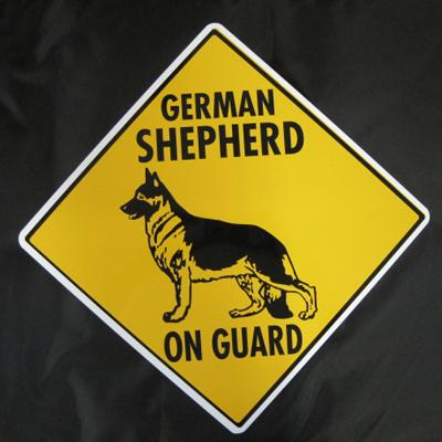 Sign German Shepherd on Guard 12 x 12 inch Aluminum Sign German Shepherd on Guard 12 x 12 inch Aluminum