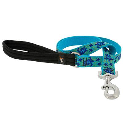 Lupine Nylon Dog Leash 6-foot x 1-inch Turtle Reef Click for larger image