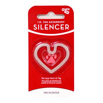 Heart ID Tag Silencer Large Click for larger image Heart ID Tag Silencer Large Click for larger image